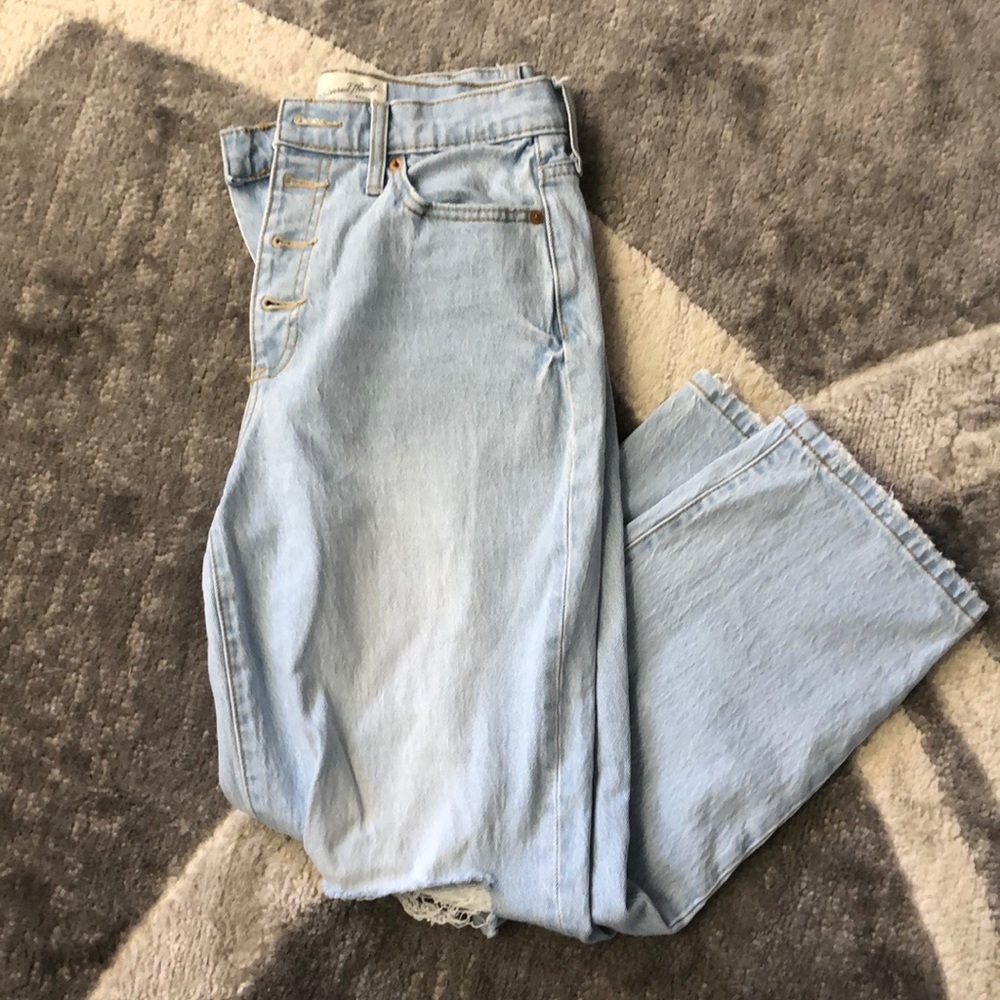 High waisted faded style pants